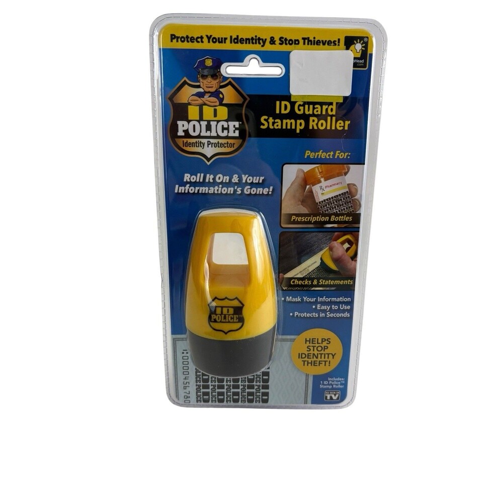 ID Police Identity Protection Roller Stamp by BulbHead - Helps Stop ID Theft